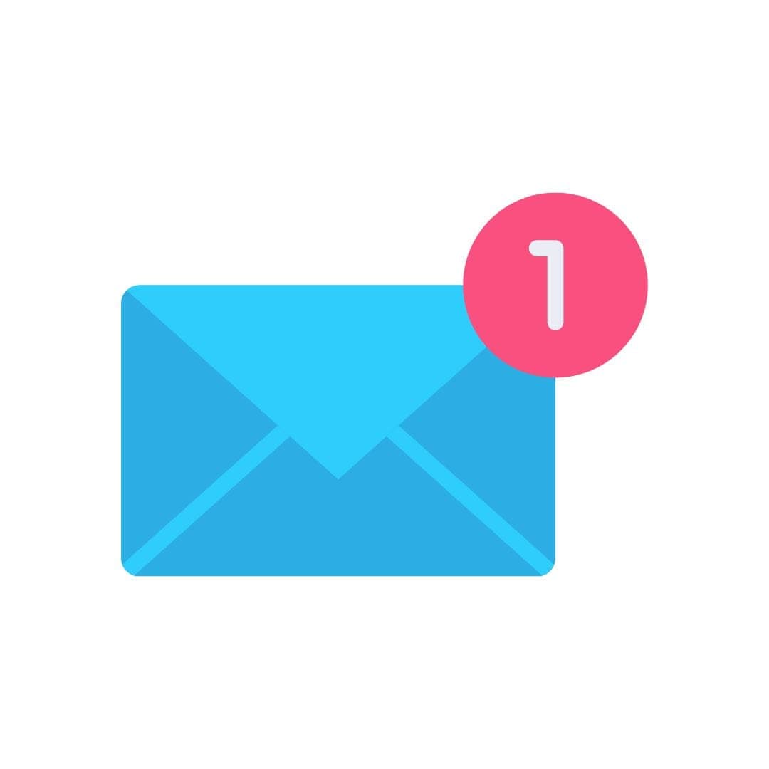 Automatic follow-ups icon: an envelope with a notification badge